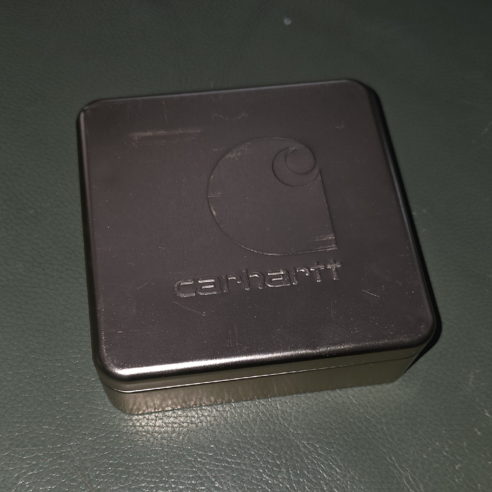 Carhartt Silver Embossed Logo Storage Tin